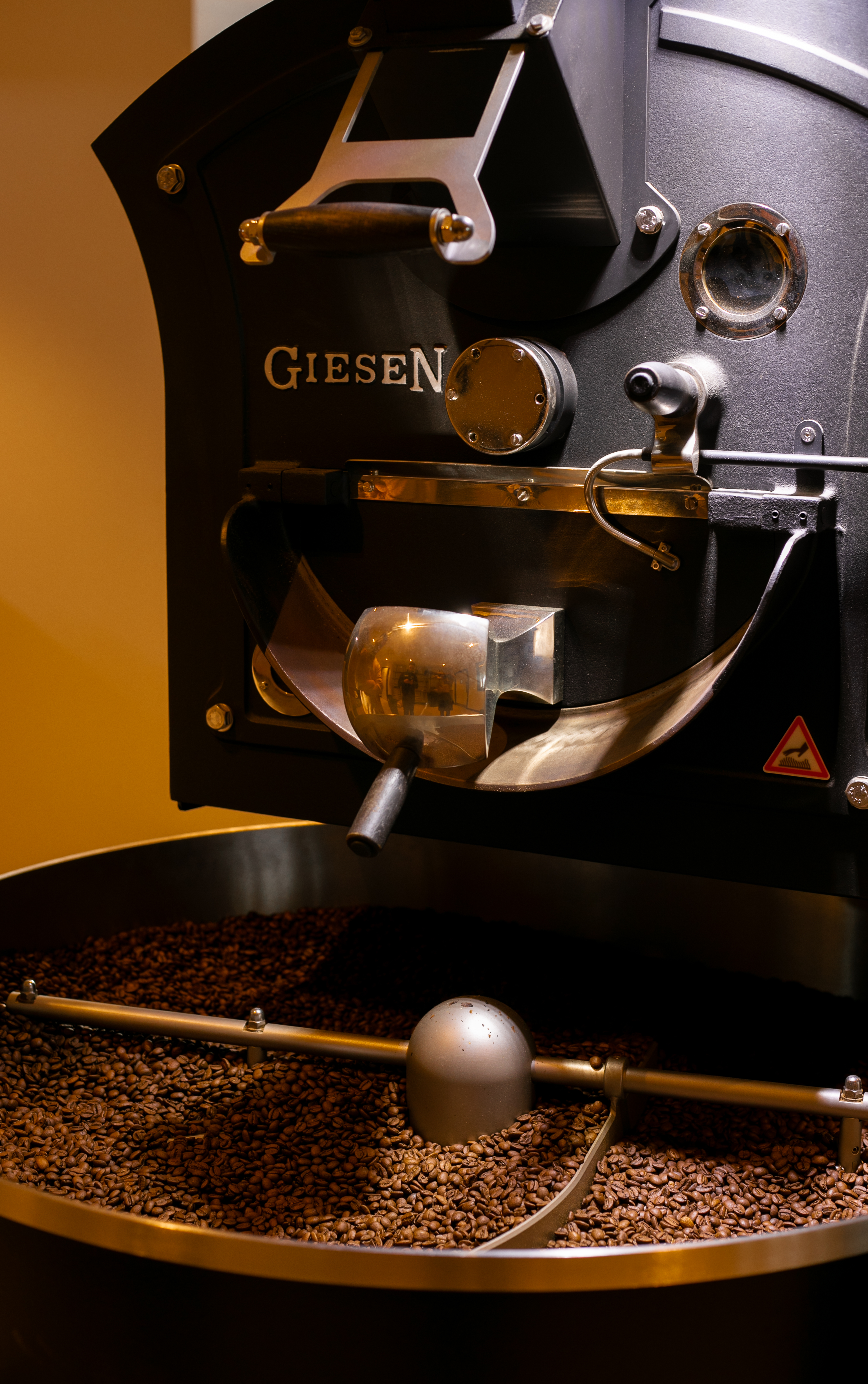 Peoples Coffee Giesen roaster in the Plymouth roastery